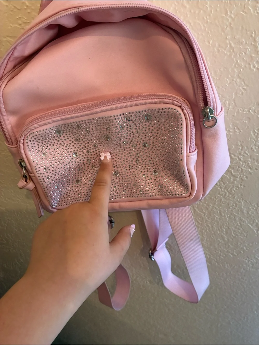 art class Pink Mini Backpack with Sparkle Front Pocket